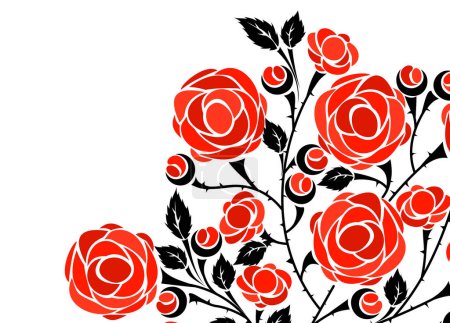 Téléchargez les illustrations : Motif floral sans couture avec des roses. - en licence libre de droit