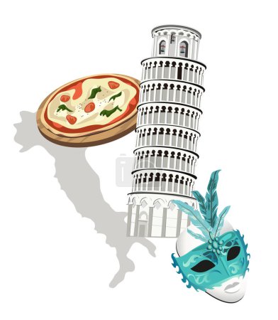 Téléchargez les illustrations : Italie voyage icônes ensemble - en licence libre de droit