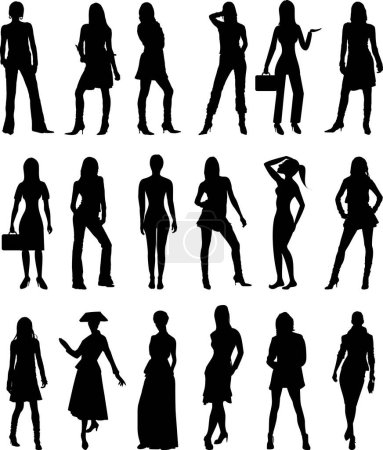Illustration for Vector Illustration of People Silhouettes . Business, Casual and Formal. - Royalty Free Image