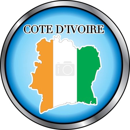 Téléchargez les illustrations : Bouton rond Côte d'Ivoire - en licence libre de droit