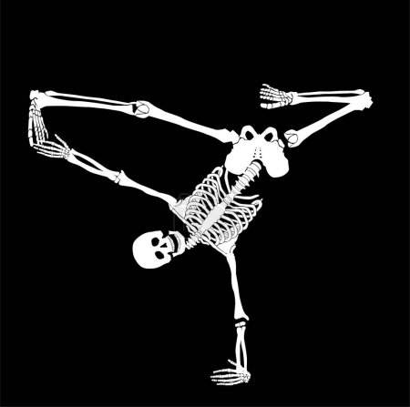 Illustration for White skeleton on black background - Royalty Free Image