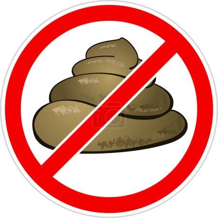 Illustration for No poop sign. vector illustration - Royalty Free Image