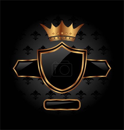 Illustration for Shield and crown design, illustration - Royalty Free Image