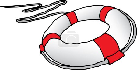 Illustration for Life buoy icon, cartoon style - Royalty Free Image