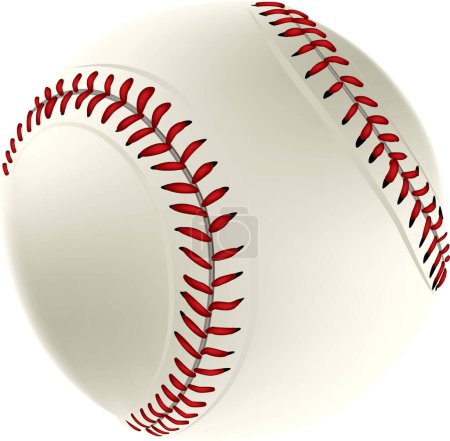 Téléchargez les illustrations : Illustration de balle de baseball sur blanc - en licence libre de droit
