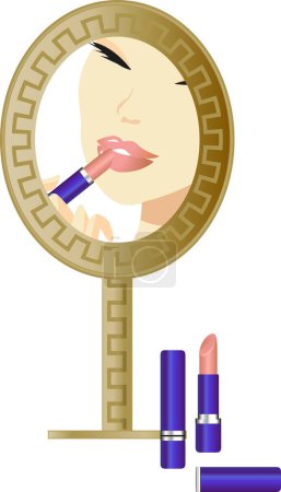 Illustration for Lipstick and a mirror - Royalty Free Image