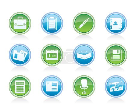 Illustration for Office icons set isolated on white - Royalty Free Image
