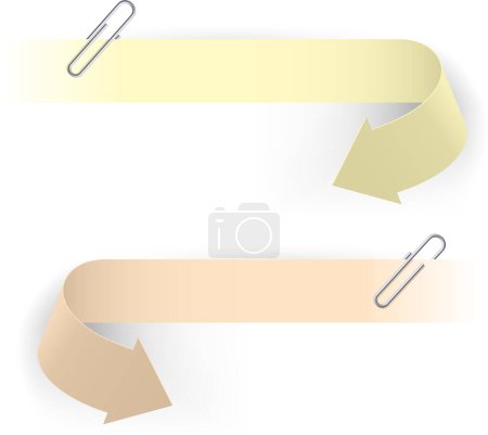 Ilustración de Conjunto de flechas. pegatinas de papel - Imagen libre de derechos