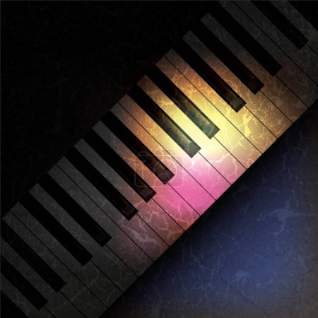 Illustration for Abstract grunge music background with piano keys - Royalty Free Image