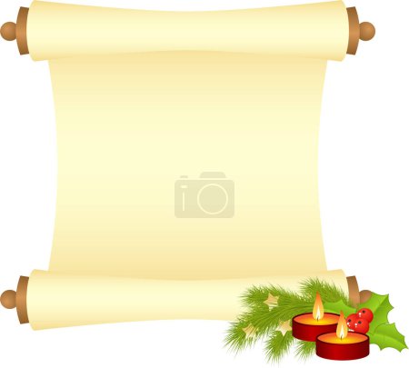 Illustration for Christmas scroll on white background - Royalty Free Image