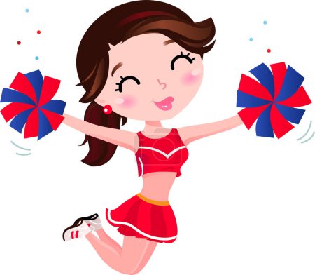 Illustration for Young cheerleader girl on white background - Royalty Free Image