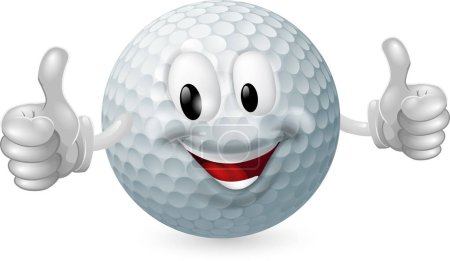 Téléchargez les illustrations : Balle de golf avec pouce levé - en licence libre de droit