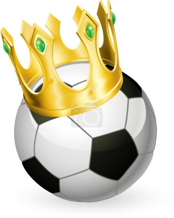 Téléchargez les illustrations : Football avec couronne sur fond blanc - en licence libre de droit