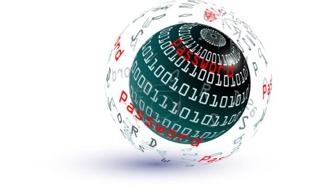 Illustration for Illustration of globe with binary code - Royalty Free Image