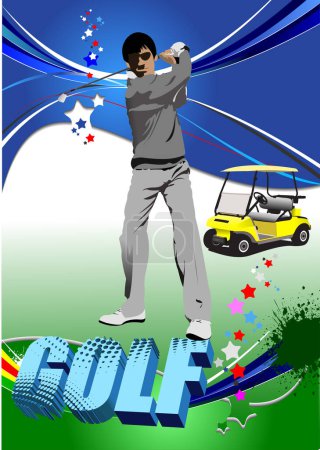 Illustration for Man playing golf, vector illustration - Royalty Free Image