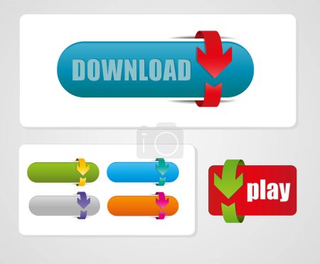 Ilustración de Descargar botones, ilustración vectorial - Imagen libre de derechos