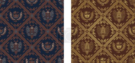 Illustration for Seamless pattern in baroque style, damask and damask luxury wallpaper. - Royalty Free Image