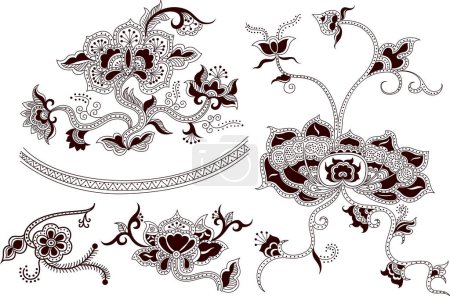 Illustration for Set of vector decorative floral design elements - Royalty Free Image
