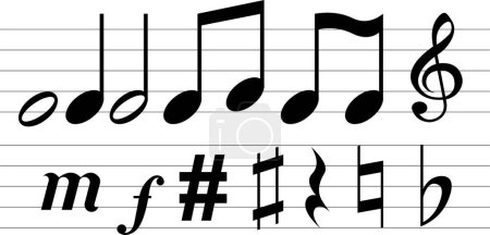 Illustration for Music note vector background illustration - Royalty Free Image