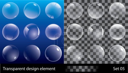 Ilustración de Set de burbujas transparentes. Ilustración vectorial para diseño
. - Imagen libre de derechos