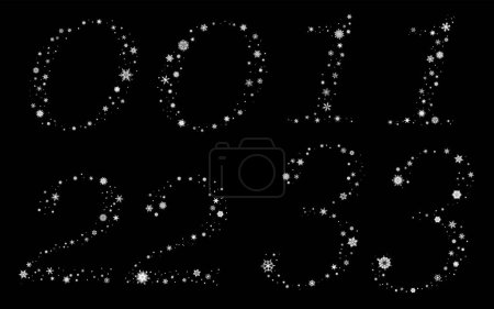 Illustration for 2 0 1 9 numbers with black background. - Royalty Free Image