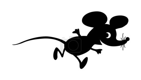 Téléchargez les illustrations : Silhouette de rat sur fond blanc - en licence libre de droit