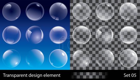 Téléchargez les illustrations : Ensemble de bulles transparentes. Illustration vectorielle pour le design
. - en licence libre de droit