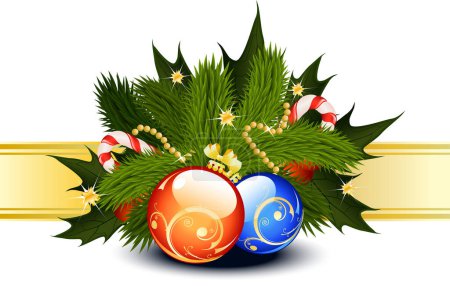Illustration for Vector illustration of christmas decorations - Royalty Free Image