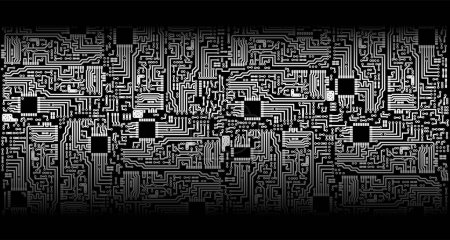 Illustration for Technology black and white abstract background - Royalty Free Image
