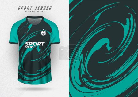 Illustration for Background mockup for sports jerseys, jerseys, running shirts, pattern cyclone green - Royalty Free Image