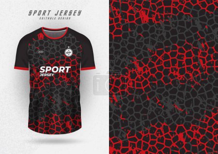 Illustration for T-shirt design background for team jersey racing cycling soccer game black red rock pattern - Royalty Free Image