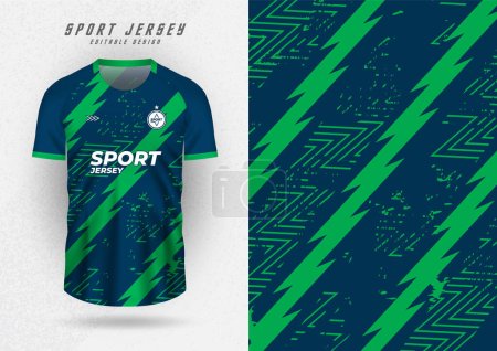 Illustration for Background for sports jersey, soccer jersey, running jersey, racing jersey, green stripe lightning pattern. - Royalty Free Image