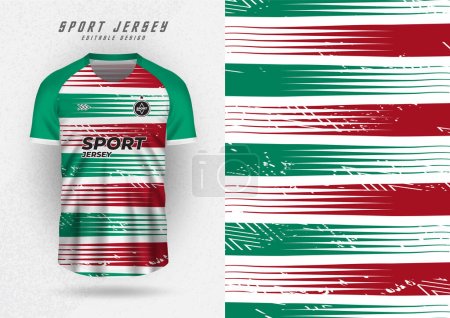 Background for sports jersey, soccer jersey, running jersey, racing jersey, green and red stripes pattern.