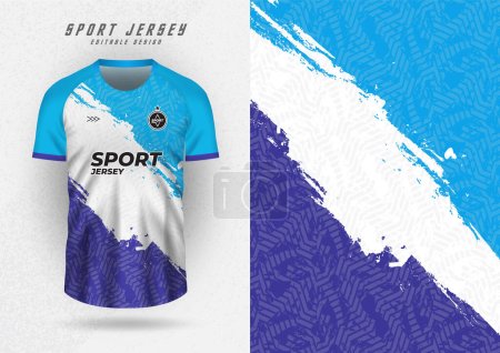Illustration for Background for sports jersey, soccer jersey, running jersey, racing jersey, tricolor blue white purple pattern. - Royalty Free Image