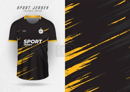 Illustration for Background for sports jersey, football shirt, running shirt, racing shirt, black tone pattern and yellow side stripes. - Royalty Free Image