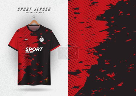 Ilustración de Fondo Mock up para el deporte jersey fútbol corriendo carreras, rojo y negro patrón - Imagen libre de derechos
