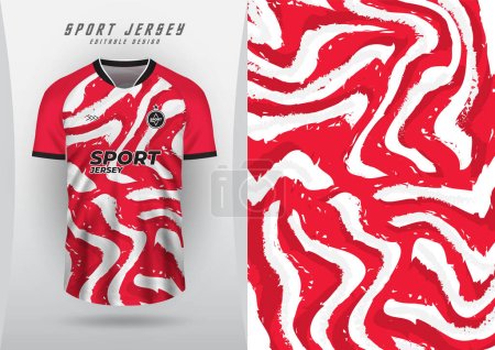 Illustration for Background for sports jersey, soccer jersey, running jersey, racing jersey, red and white pattern. - Royalty Free Image