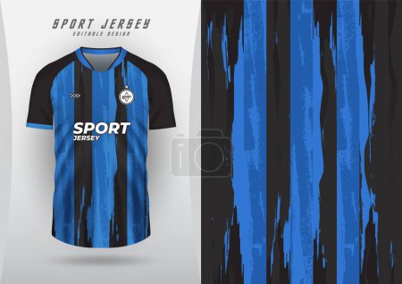 Ilustración de Fondo para los deportes jersey fútbol jersey running jersey de carreras patrón de rayas cepillo azul y negro - Imagen libre de derechos