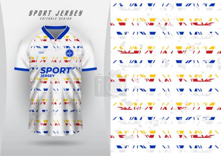 Sports background for jersey, soccer jersey, running jersey, racing jersey, pattern, white with colorful stripes with design.