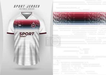 Sporthintergrund für Trikot, Fußballtrikot, Lauftrikot, Renntrikot, weißes Muster, rot-blauer Kornstreifen mit Design.
