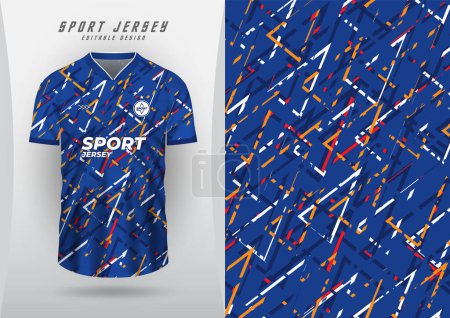 Illustration for Background for sports jersey soccer jersey running jersey racing jersey blue arrow line pattern - Royalty Free Image