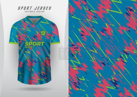 Background for sports jersey, soccer jersey, running jersey, racing jersey, blue, green and pink pattern.