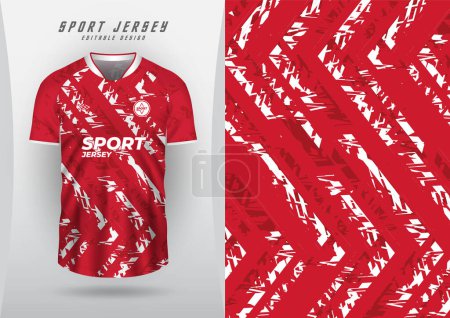 Ilustración de Fondo de jersey deportivo camiseta de fútbol correr jersey de carreras, patrón grunge rojo y blanco. - Imagen libre de derechos