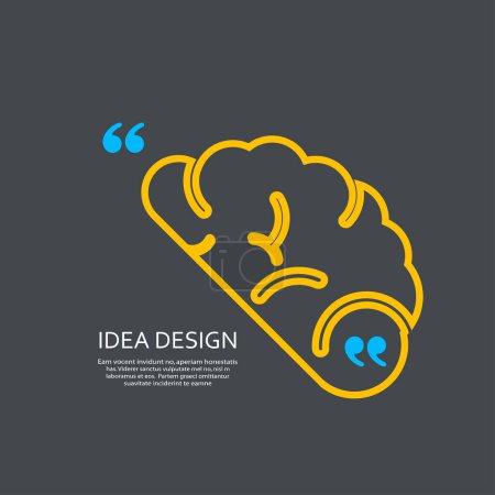 Illustration for Vector brain contour symbol. Abstract poster. - Royalty Free Image
