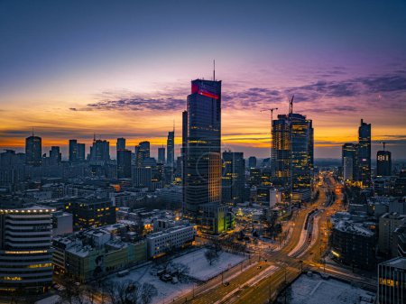 Foto de Varsovia amanecer en una mañana de invierno - Imagen libre de derechos