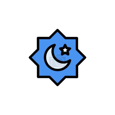 Ilustración de Icono de vector islámico lleno de estilo de línea. uso perfecto para el logotipo, presentación, sitio web y más. diseño de icono moderno simple estilo de línea de color - Imagen libre de derechos