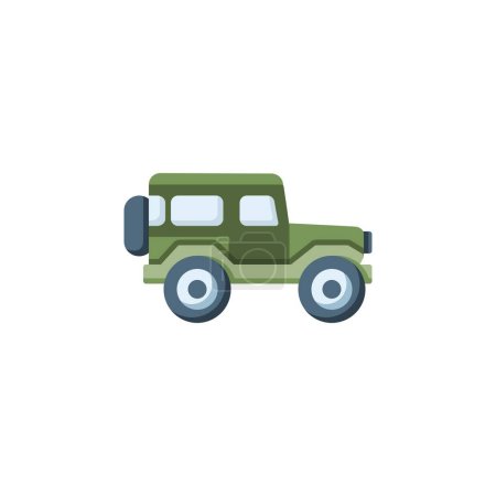 Illustrazione per Icona del vettore della jeep. trasporto e icona del veicolo stile piatto. uso perfetto per icona, logo, illustrazione, sito web e altro ancora. icona design colore stile - Immagini Royalty Free