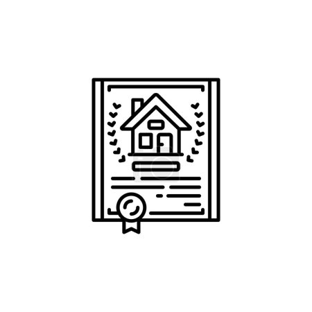 Téléchargez les illustrations : Maison certifié icône vectorielle. icône immobilière style contour. utilisation parfaite pour logo, présentation, site Web, et plus encore. style de ligne de conception icône moderne simple - en licence libre de droit