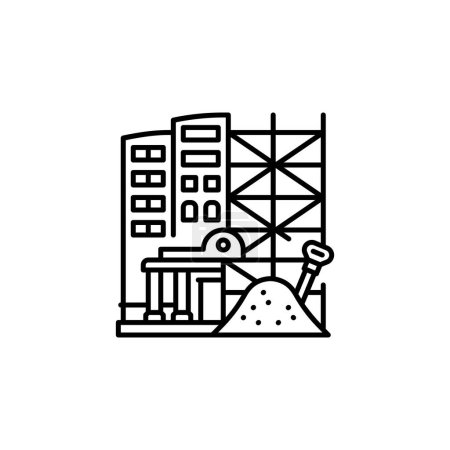 Ilustración de Construcción de construcción icono de vector. icono de bienes raíces esbozar el estilo. uso perfecto para el logotipo, presentación, sitio web y más. estilo de línea de diseño de icono moderno simple - Imagen libre de derechos