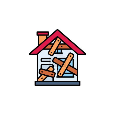 Illustration for Eviction vector icon. real estate icon filled line style. perfect use for logo, presentation, website, and more. modern icon design color line style - Royalty Free Image